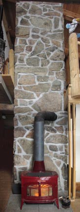 Stone chimney.