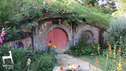 Hobbit house with brick walls.