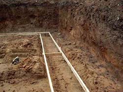Rehl House: Footing formwork.