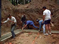 Rehl House: Footing concrete pour.