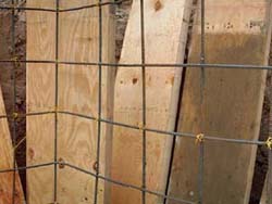 Rehl House: Rebar for basement walls.