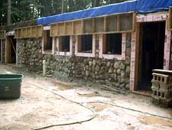 Rehl House: First level slipform stone work.
