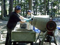 Rehl House: Cement mixing station.