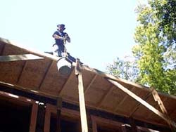 Rehl House: Lifting concrete.