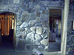 Rehl House: Interior stone work.