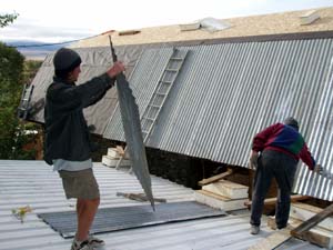 Roofing with recycled steel roofing.