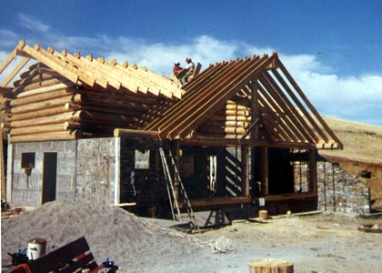 House roof framed-up.