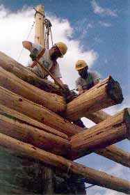 Log Home butt and pass corners.