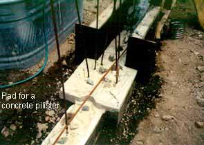 Concrete pad pilister.
