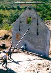 Tilting up and bracing firstwall.
