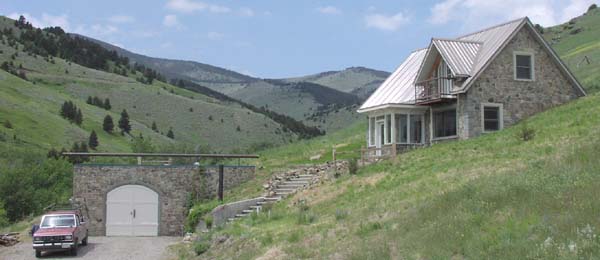 Nick's Tilt-up Stone Home and Garage.