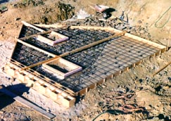 Tilt-up house end wall before concrete.
