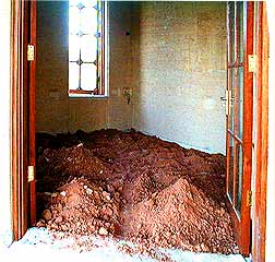 Loose earthen material for making a floor.