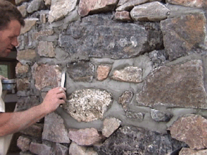 Stone Home Building, Cement Header Around Top Of Walls... | Natural Building, Stone House, Stone Houses