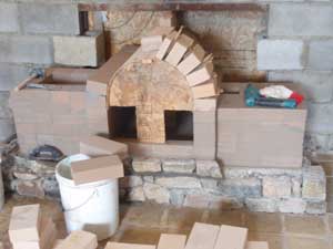 Fire Brick arch for masonry fireplace.