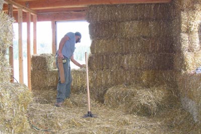 Inside view of strawbale home.