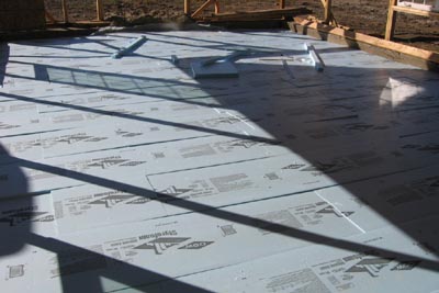Rigid insulation on ground floor.