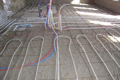 Radiant floor tubing.