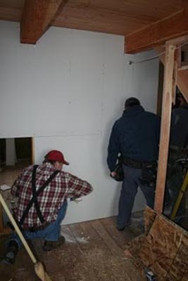Sheetrocking.