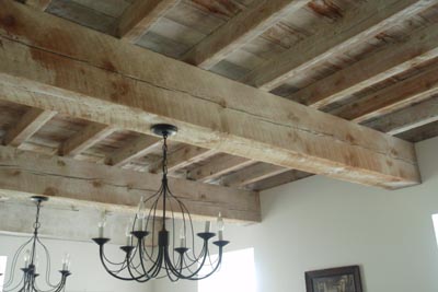 Living room beam cealing.